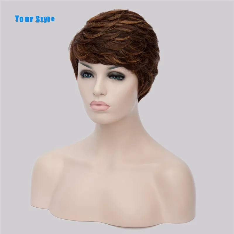 Короткие волнистые волосы в вашем стиле накладные из синтетического волокна