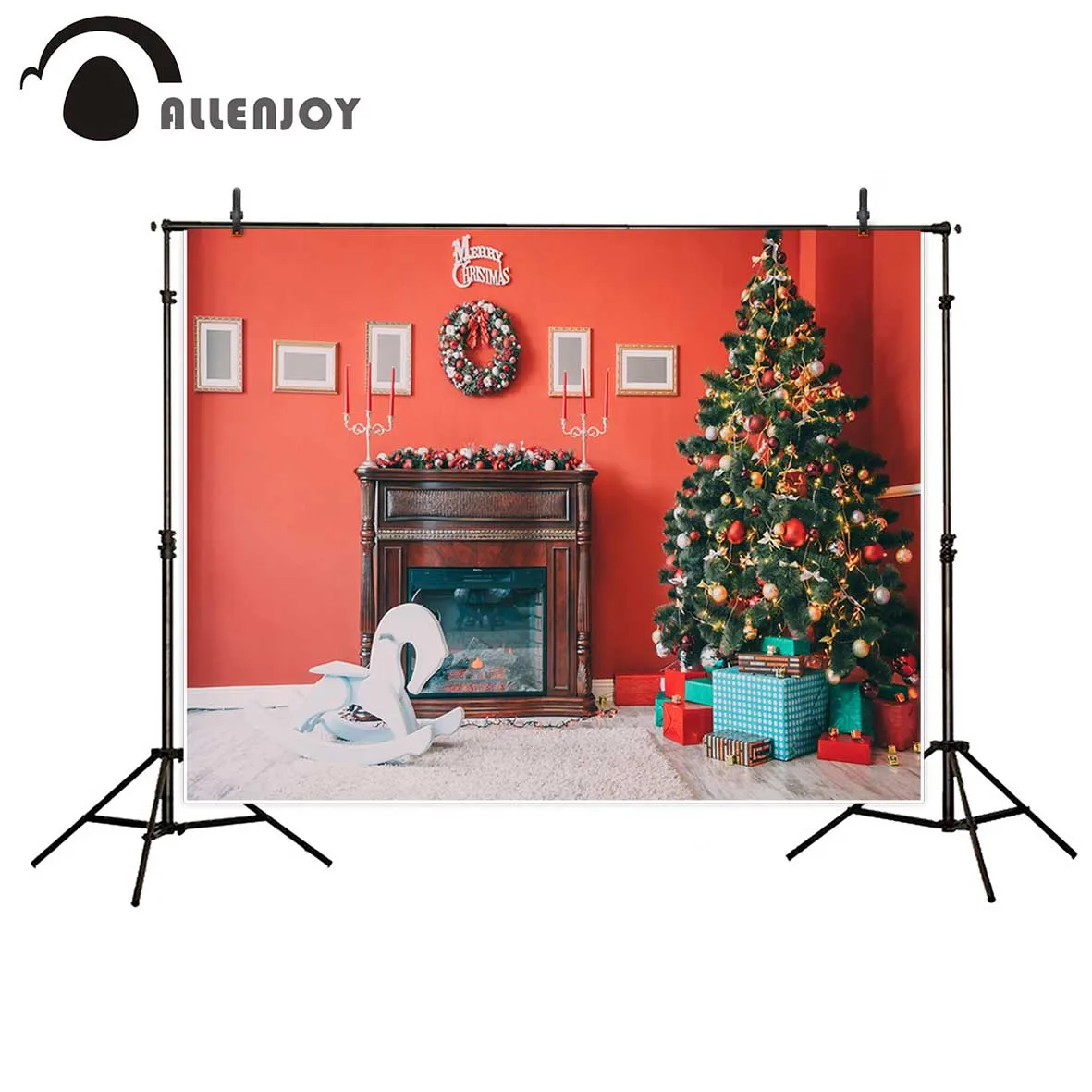 Фон для фотосъемки Allenjoy красивая рождественская гостиная украшенная
