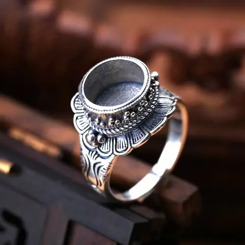 Обручальное кольцо из стерлингового серебра 925 пробы в стиле арт-нуво 10x10 мм