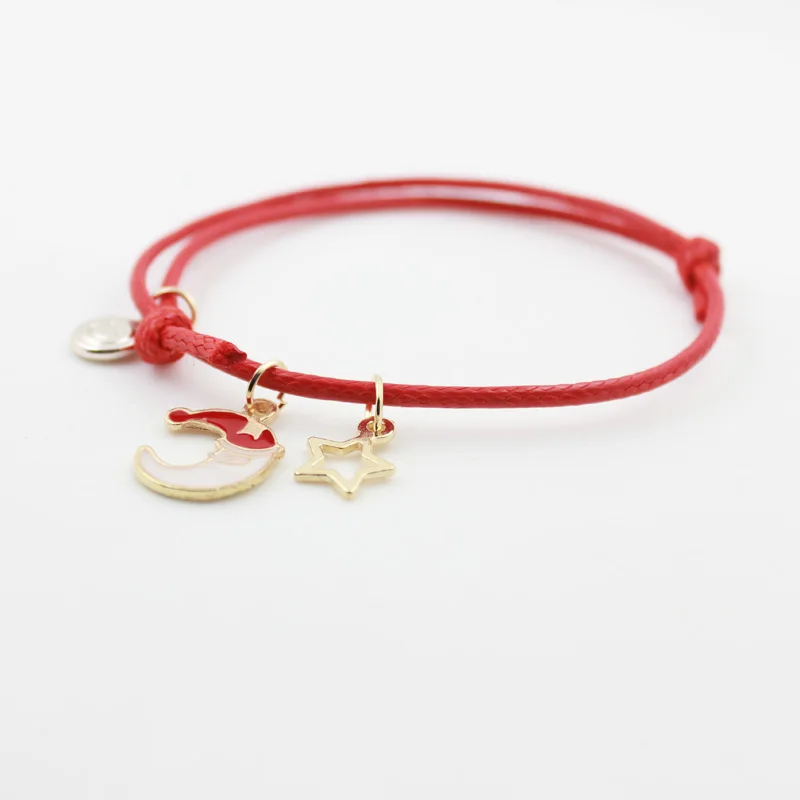 Мода ручной работы Регулируемый размер золотистого цвета Луна и звезда розовое