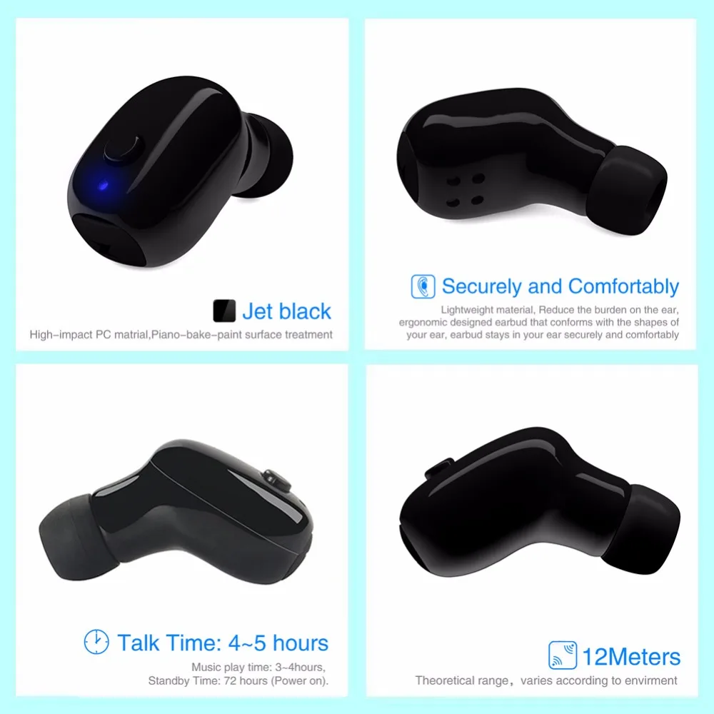 Водонепроницаемые мини-наушники, беспроводная Bluetooth гарнитура, наушники для плавания, невидимый наушник, микро наушники, спортивные наушники