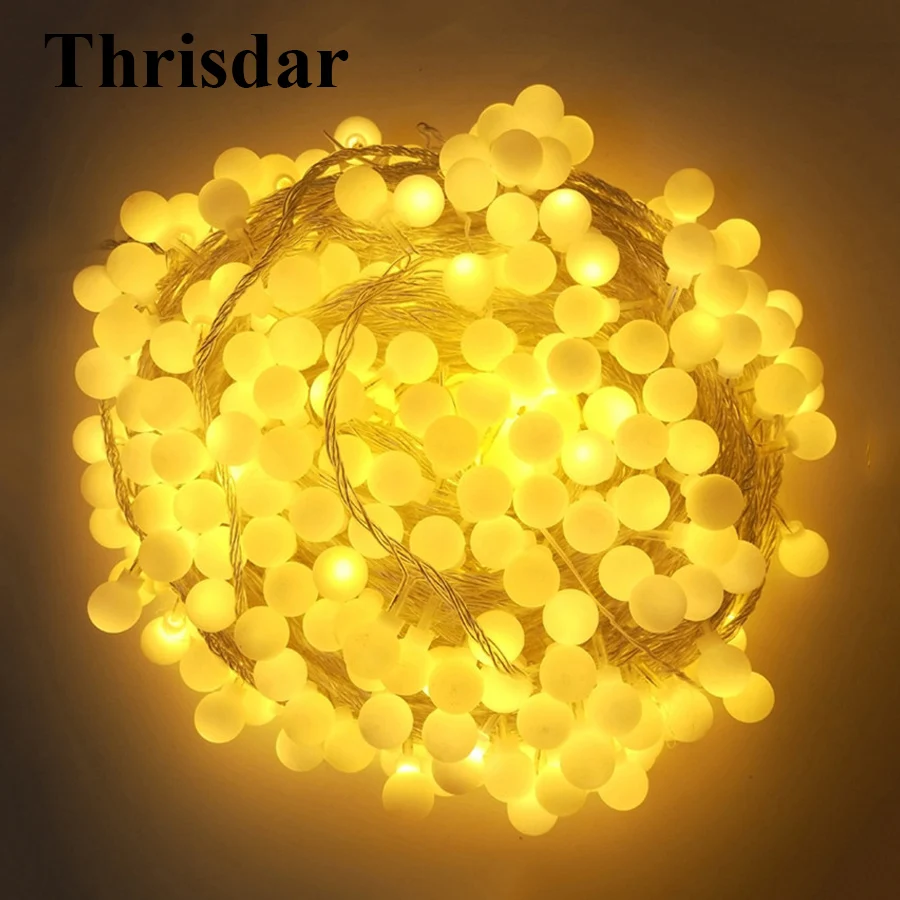 

Thrisdar 100 м 800 светодиодный ные шары Рождественская светодиодная гирлянда скасветильник уличный сад патио задний двор Свадьба Вечеринка сфес...