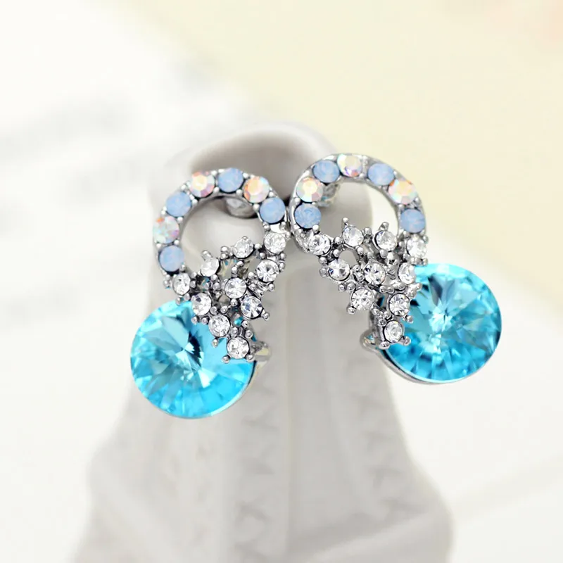 Neoglory Австрия Кристалл & Auden Стразы трендовые серьги гвоздики круглый дизайн