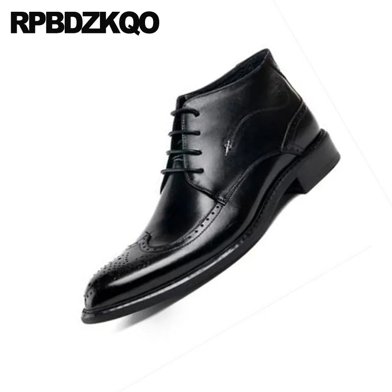 Оксфорды из натуральной кожи цвет Бургунди черные ботинки мужские классические