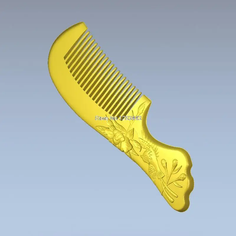 Расческа с птицами и цветами 3d модель рельеф для ЧПУ в формате STL | Инструменты