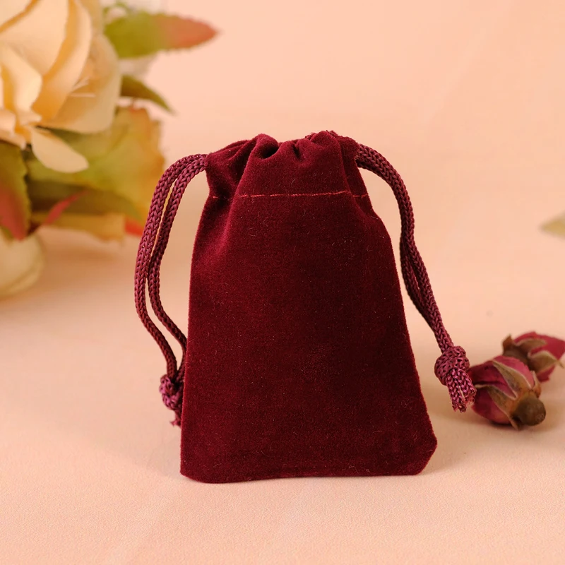 Customized Logo Wholesale 100pcs/lot 5x7cm Black Velvet Drawstring Bag Gift Packaging Bags For Packing Small Jewelry Pouch | Украшения и