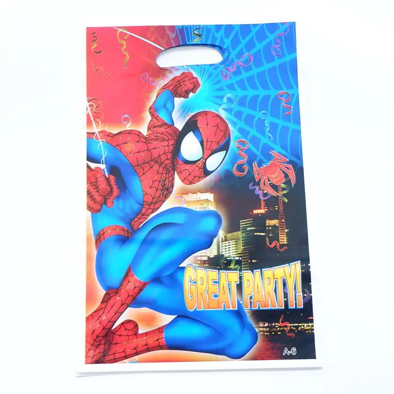 Spiderman 10 шт. цветные подарочные сумочки Русалочка, вечерние сумочки Русалочка, подарки для детей на день рождения, подарочная сумочка Русалочка, коробки для конфет - Цвет: Spiderman