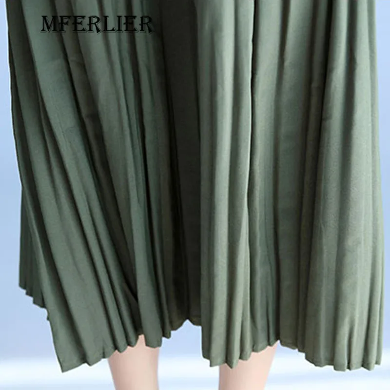 Mferlier летнее женское платье элегантное плюс размер негабаритное зеленое серое