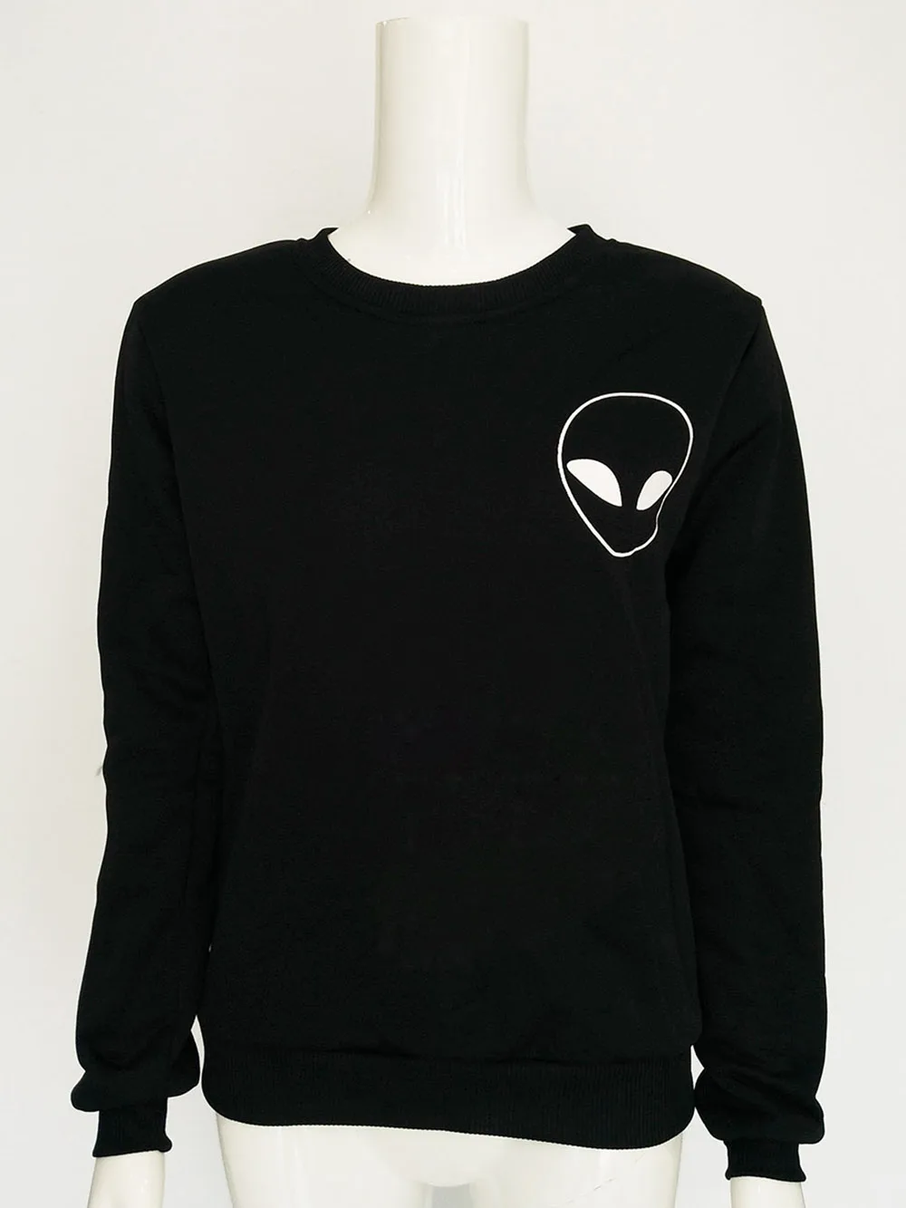 Alien print solid Hoodies Sweatshirts 2019 Women Casual Kawaii Harajuku new Sweat Punk for Girls Clothing European Tops Korean | Женская
