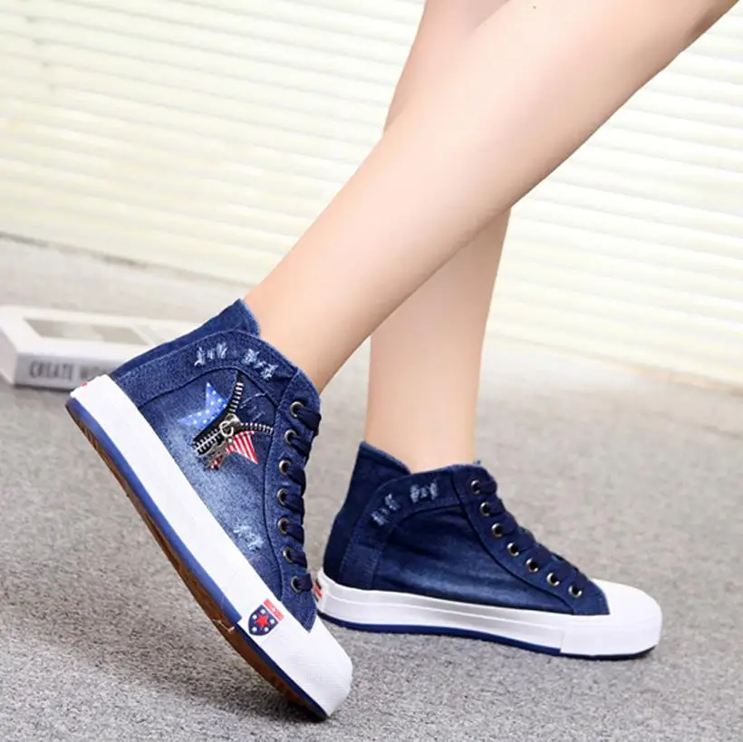 Красивая модная джинсовая парусиновая обувь для девочек сезон лето-осень на