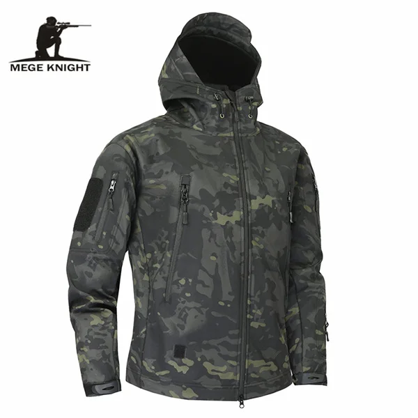 Mege бренд питон Узор Камуфляж для мужчин Sharkskin Softshell осень толстовки куртка, военная одежда куртка тактические армейские пальто - Цвет: CPBK
