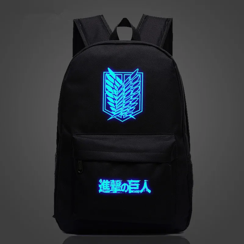 

Attack on Titan Anime School Bag noctilucous Luminous backpack Student bag Notebook backpack Daily backpack Glow in the Dark