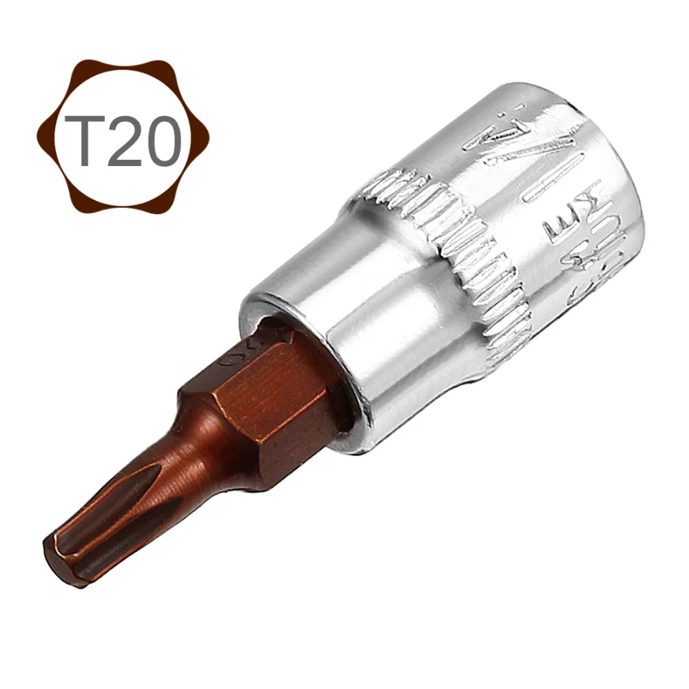 UXCELL 2 шт. 1/4 дюймовый накопитель T20 T30 T40 Torx Бит гнездо, S2 высокоуглеродистая для DIY ручной работы, по ремонту автомобилей