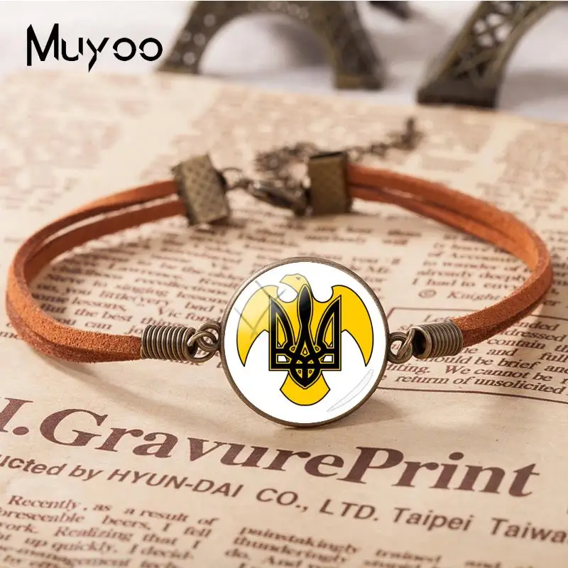 Новинка 2018 Tryzub украшение для женщин кожаный браслет круглые украшения ручной