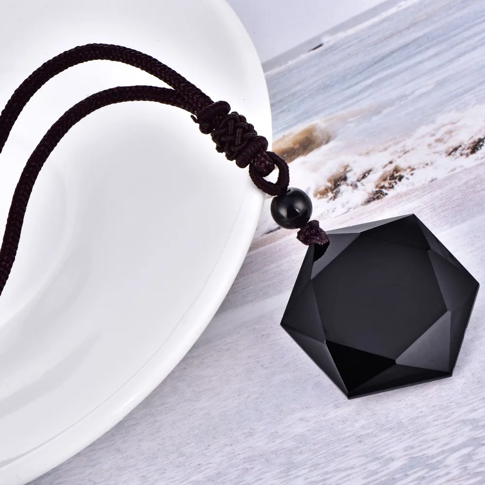 Новая мода высокое качество обсидиана ожерелья с подвеской из натурального