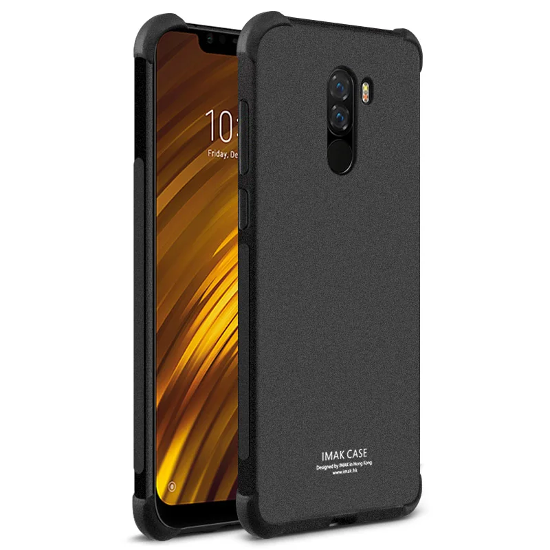 IMAK подушка безопасности окруженная защита противоударный чехол для Pocophone F1 MI9 M9 SE прозрачный мягкий ТПУ чехол для Redmi 5 Plus 6 6A 7A Pro 9T - Цвет: Matte Black