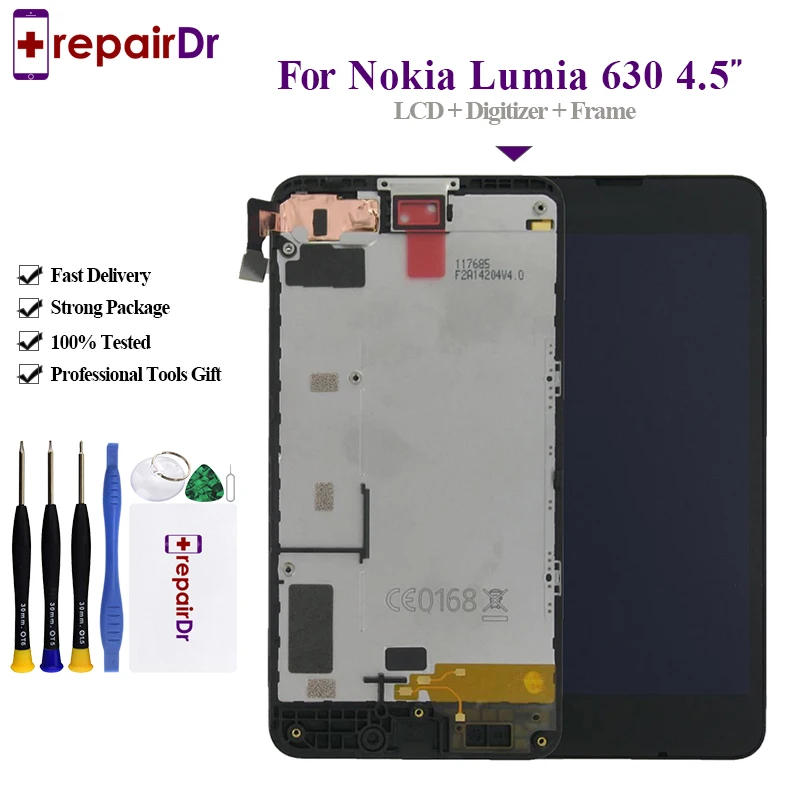 5 шт. для Nokia Lumia 630 ЖК дисплей сенсорный экран дигитайзер с рамкой полная сборка
