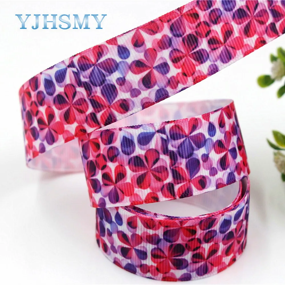 Лента с цветочным принтом YJHSMY 1712083 25 мм 10 ярдов|flower ribbon|10 yarddiy handmade |