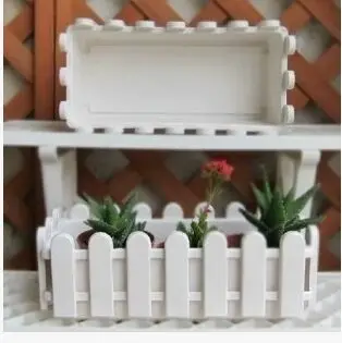 Фермерский дом стиль пластиковый забор цветочный горшок Прямоугольные растения