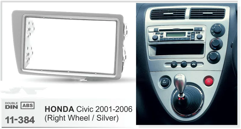 Car Radio Fascia Frame Kit For Honda civic 2001-2006 Audio Bezel Facia Panel Trim Dash Double Din Mount Kit