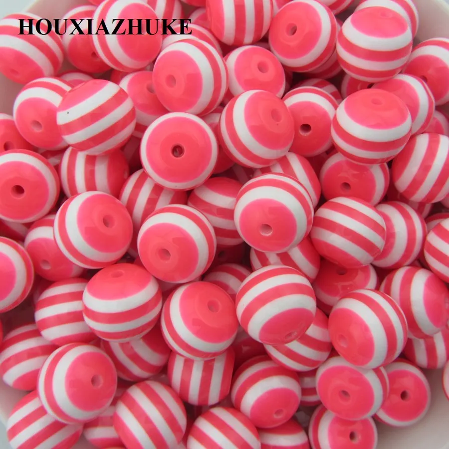 Бесплатная доставка 20 мм круглые полосатые бусины из смолы для ожерелья