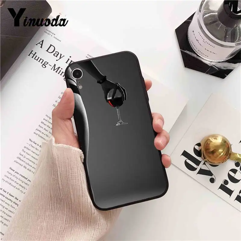 Yinuoda на бокале для вина в Париже красная бутылка бокал чехол телефона iPhone 8 7 6 6S 6Plus