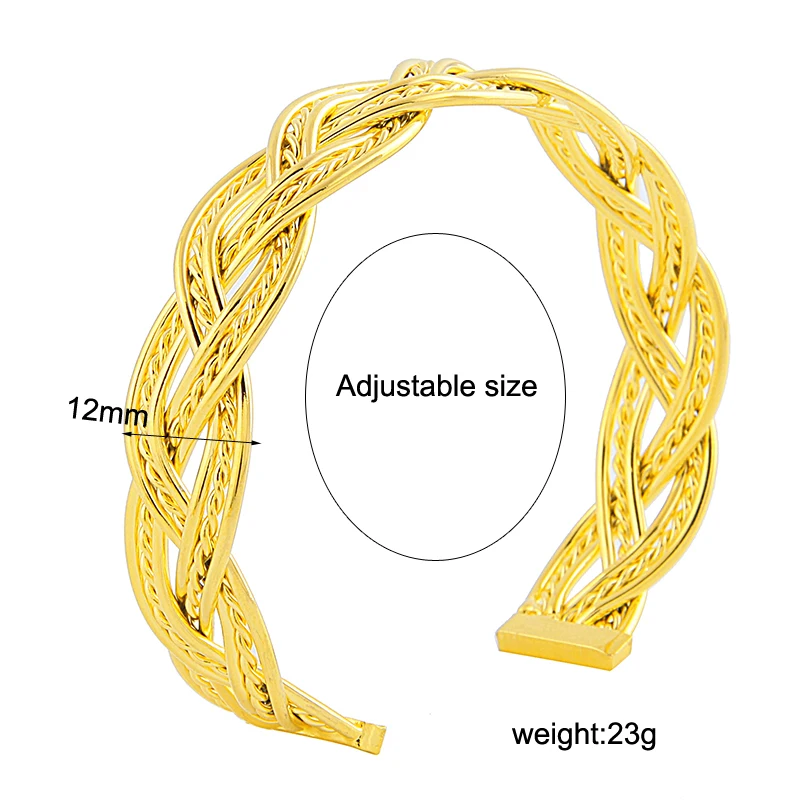 Ethlyn 2017 браслет в эфиопском стиле для женщин Золотой и медный девочек-подростков