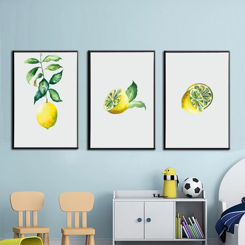 Скандинавские современные настенные художественные картины 3 комплекта желтый