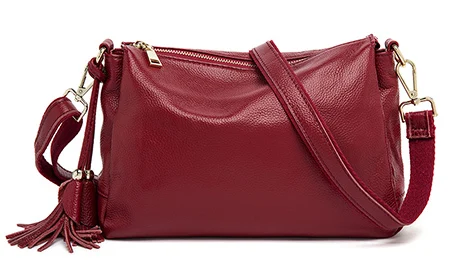 9339 burgundy Маленькая сумочка Qiwang, черные сумки через плечо для женщин, роскошный клатч на плечо, натуральная кожа, сумка-мессенджер, женский клатч - Цвет: 9339 burgundy