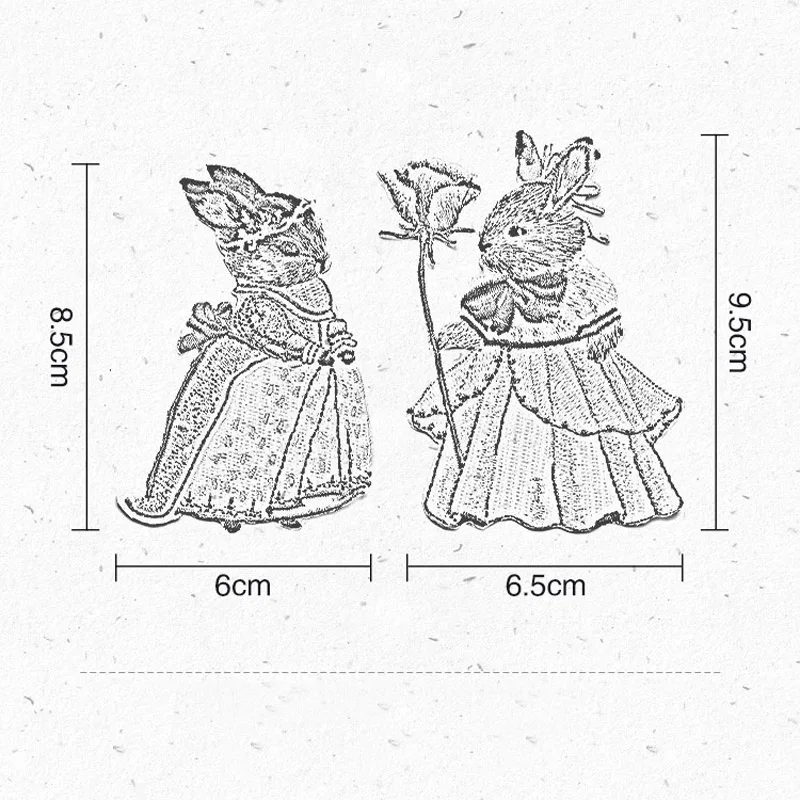 1 пара парные нашивки с кроликом для глажки термонаклейки милым нашивка