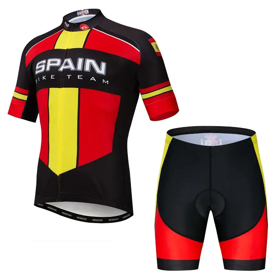 13 Spain Для мужчин Велоспорт Джерси с коротким рукавом MTB велосипед гель шорты германия Польша Бразилия испанско-португальский Майо Ciclismo - Цвет: 13 Spain