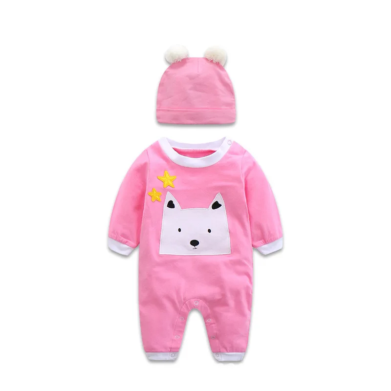 Siyubebe/2017 г. милый комбинезон для новорожденных девочек хлопковый комплект из 2