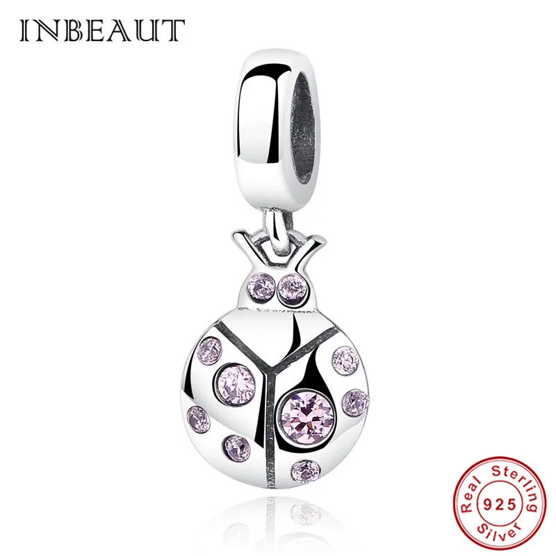 INBEAUT, 925 пробы, серебряные милые бусины-овечки, поросенок, лиса, маленький озорной медведь, собака, талисманы, подходят для браслета Pandora, изготовление ювелирных изделий - Окраска металла: sc023