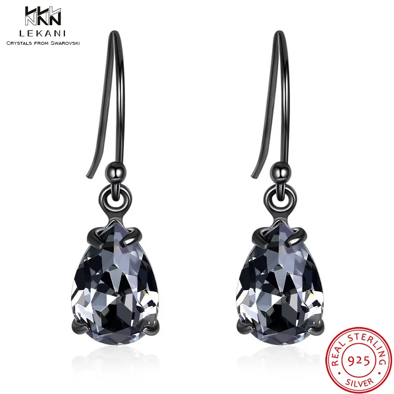 Женские серьги-капли LEKANI из кристаллов Swarovski серьги в ретро-стиле 925 пробы с