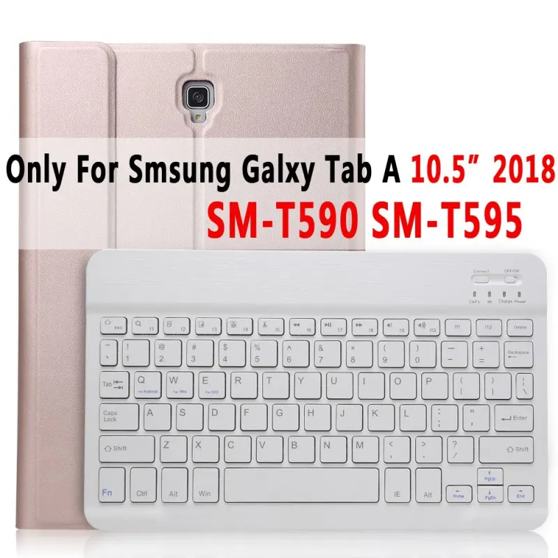Rose Gold T590 T595 Bluetooth клавиатура кожаный чехол для samsung Galaxy Tab A A6 10,1 T510 T515 T580 T585 10,5 T590 T595 чехол Funda - Цвет: Rose Gold T590 T595