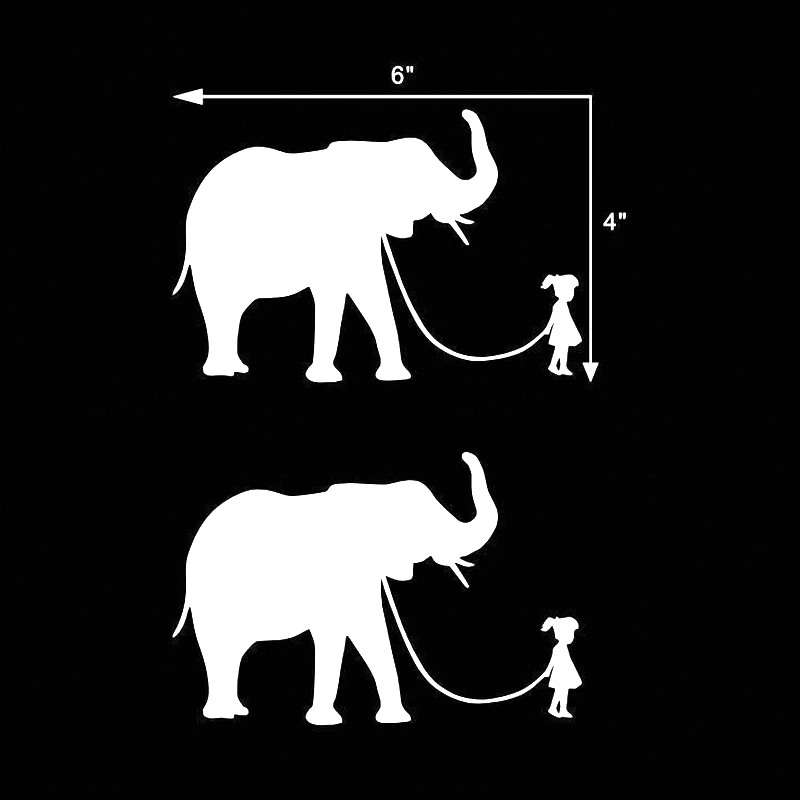 Забавная виниловая наклейка Litlle с изображением слона для бампера и окна