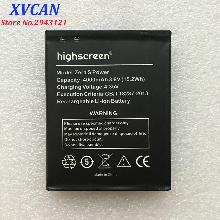 Для Highscreen Zera S Power 4000 мАч мобильный телефон литий ионный аккумулятор