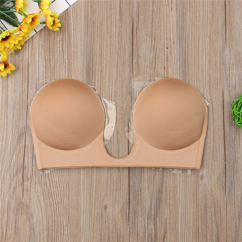 Модный женский силиконовый пуш ап без бретелек с открытой спиной самоклеющийся