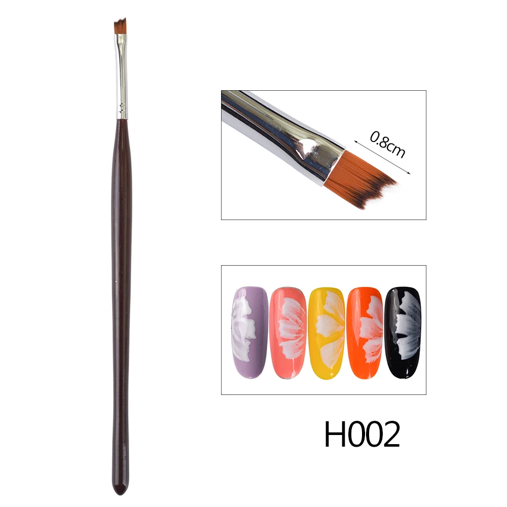 H002 STZ 1 шт УФ гель лак для рисования кисти для ногтей 8 Тип Луна улыбка градиент кисти в виде цветов маникюрный салон ручка для ногтей# H001-008 - Цвет: H002