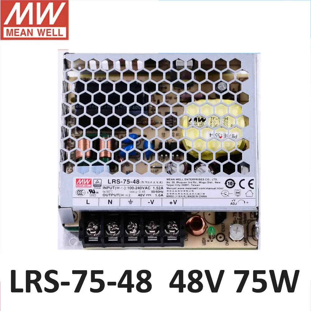 Импульсный источник питания Meanwell 5 В 12 24 36 48 75 Вт оригинальный МВт