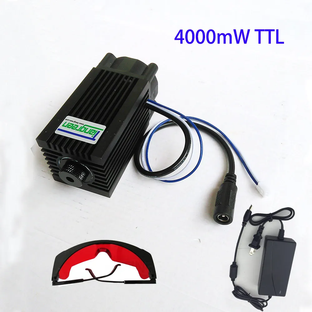 4 Вт 450нм 445нм 4000 МВт лазерная гравировка DC12V Фокусируемый синий модуль с TTL