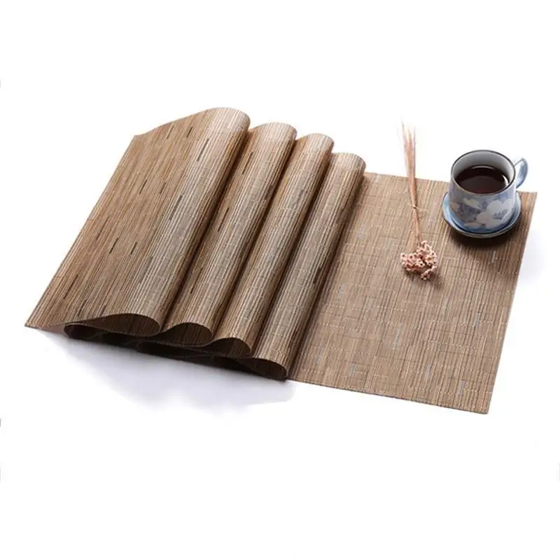 Коврик настольный из ПВХ однотонный флаг бамбуковая плетеная скатерть