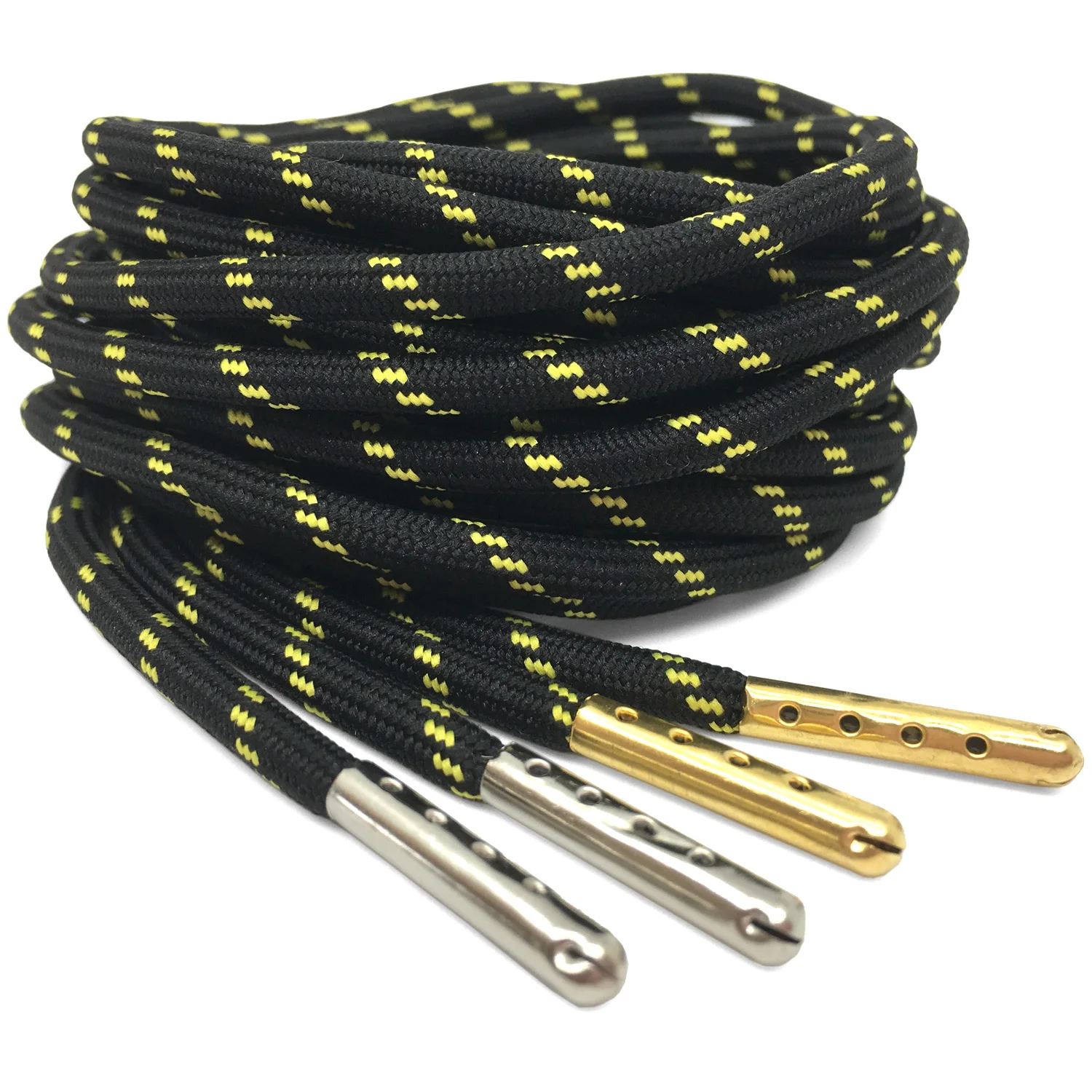 

YJRVFINE 2 Pair 1/5"Thick Hiking Shoelaces with Metal Tips Round Bootlaces Polka Dot Outdoor Climbing Shoe Laces 16 Colors