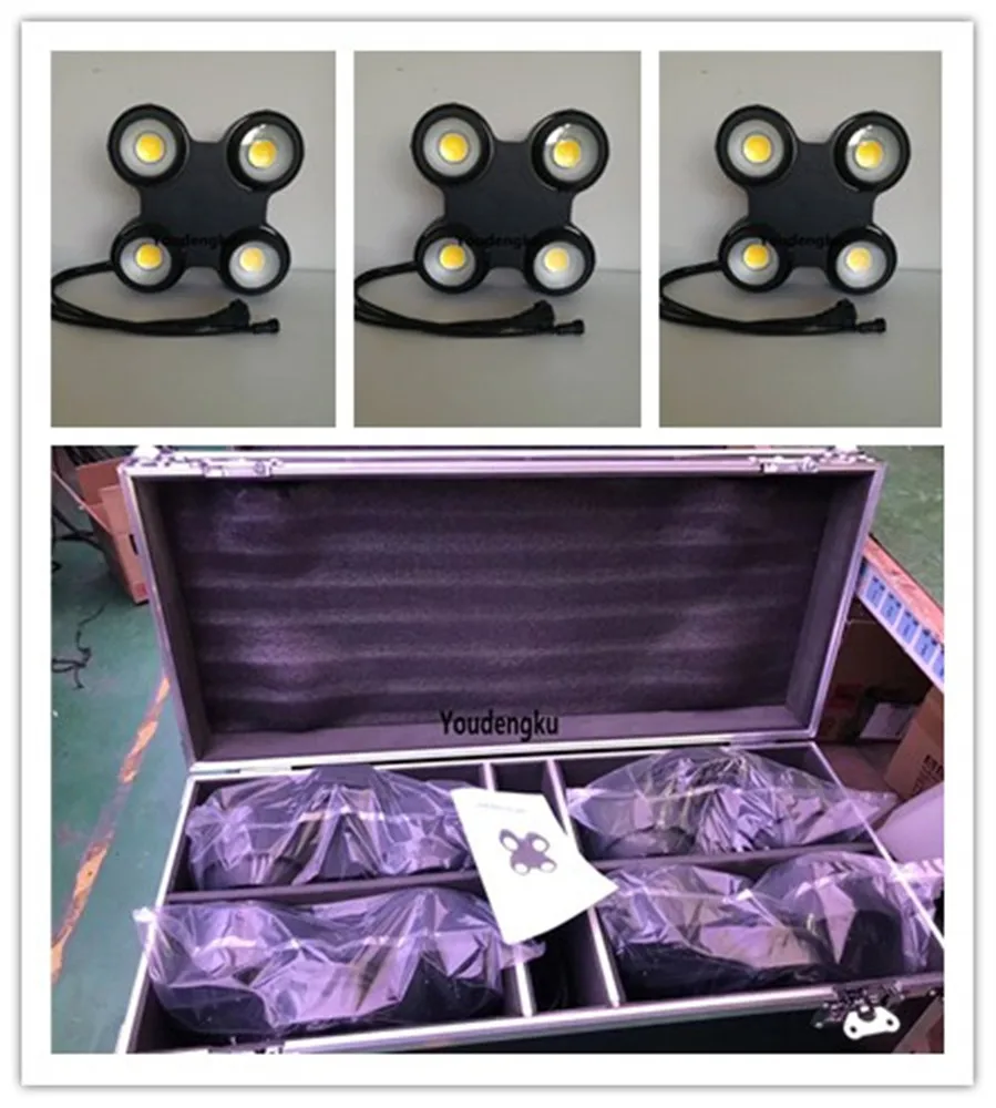 

4 шт. с чехлом Ip65 4 глаза led blinder light 4x100 Вт rgbw dmx водонепроницаемый COB Led аудитория матрица Blinder Light