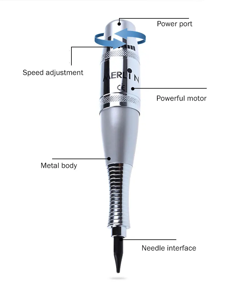 

1 Set biotouch Merlin Tattoo machine Kits Permanent Makeup Cosmetic Kit With Foot Pedal Tattoo Gun Needles GOOCHIE