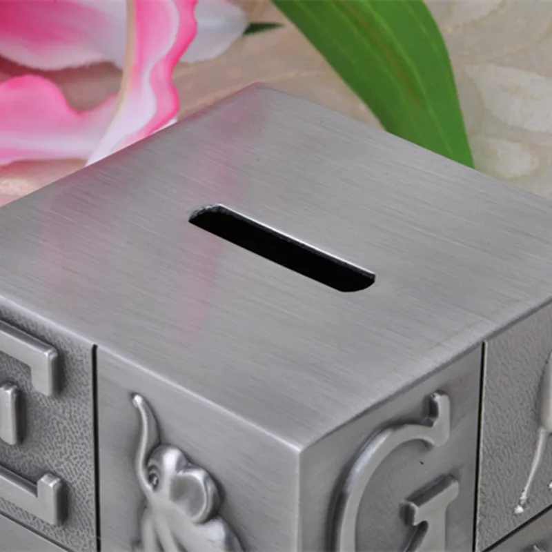 Квадратные коробочки для денег металлические поделки Мультяшные сберегательные