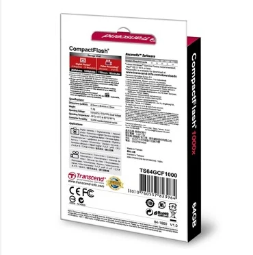 Brand Transcend CF Card 1000x 64GB Capacity Compact Flash memory card For Digital Camera Full HD 3D Video Camcorder |