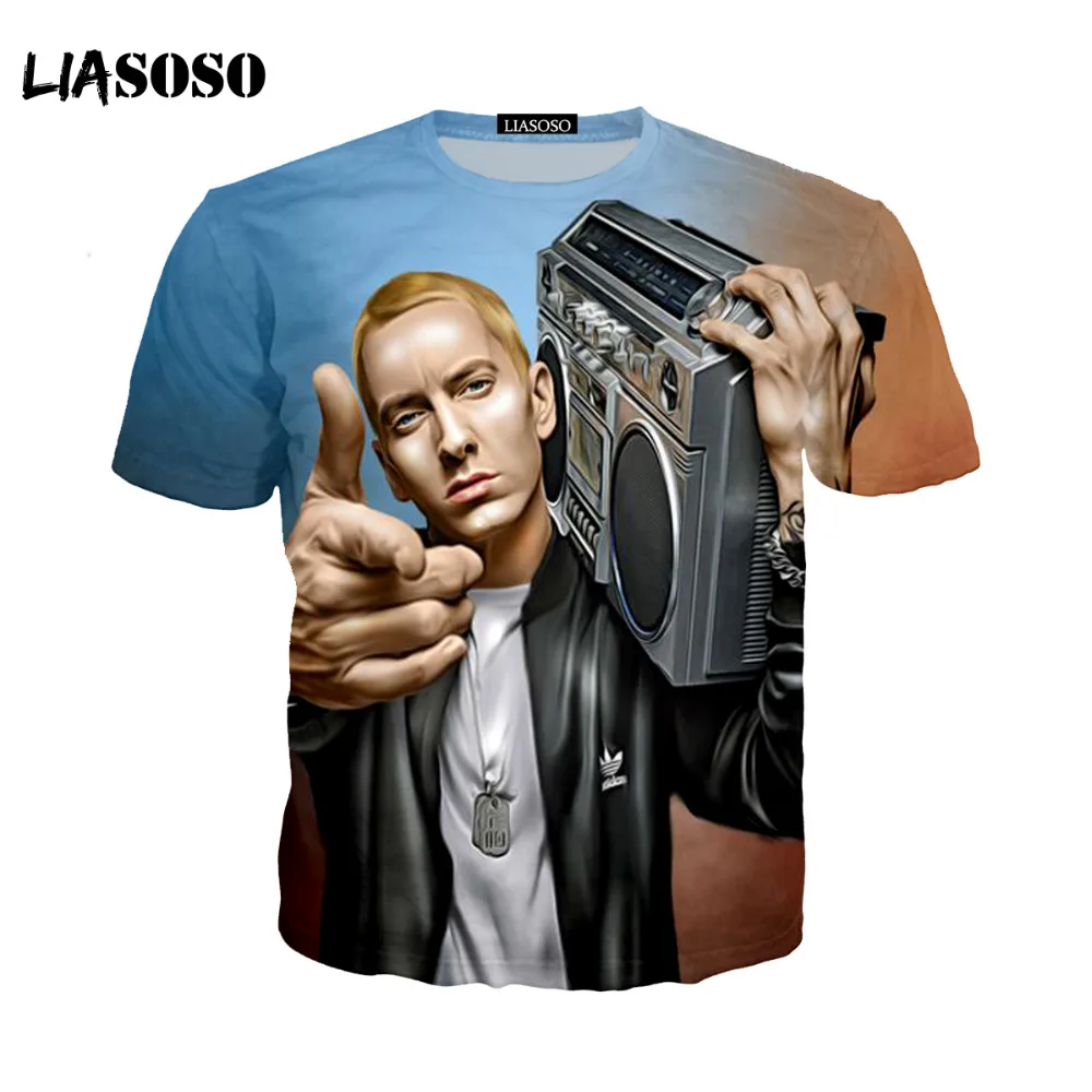 Футболка LIASOSO Eminem для музыкальных выступлений чтения рэпа мужчин и женщин