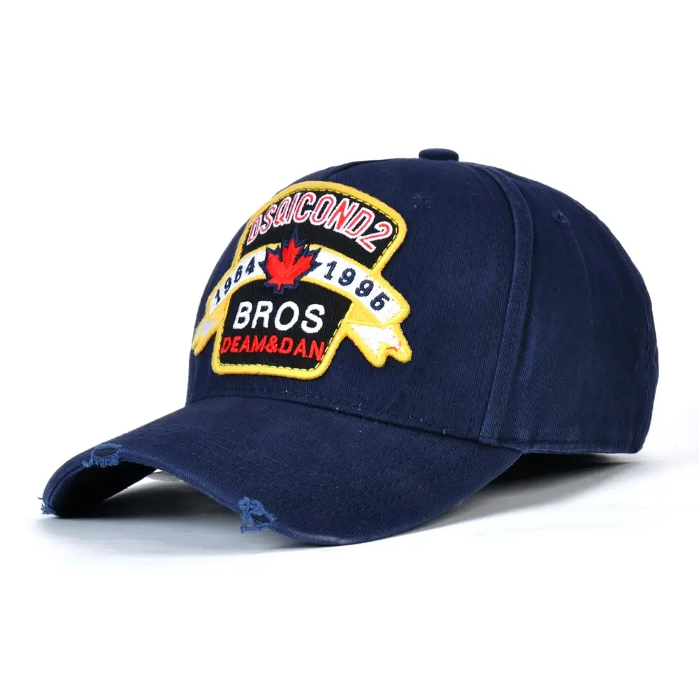 DSQICOND2 хлопок бренд Snapback бейсболки для женщин и мужчин твердые черные кепки Хип Хоп Лето DSQ Кости Gorras Casquette вышивка