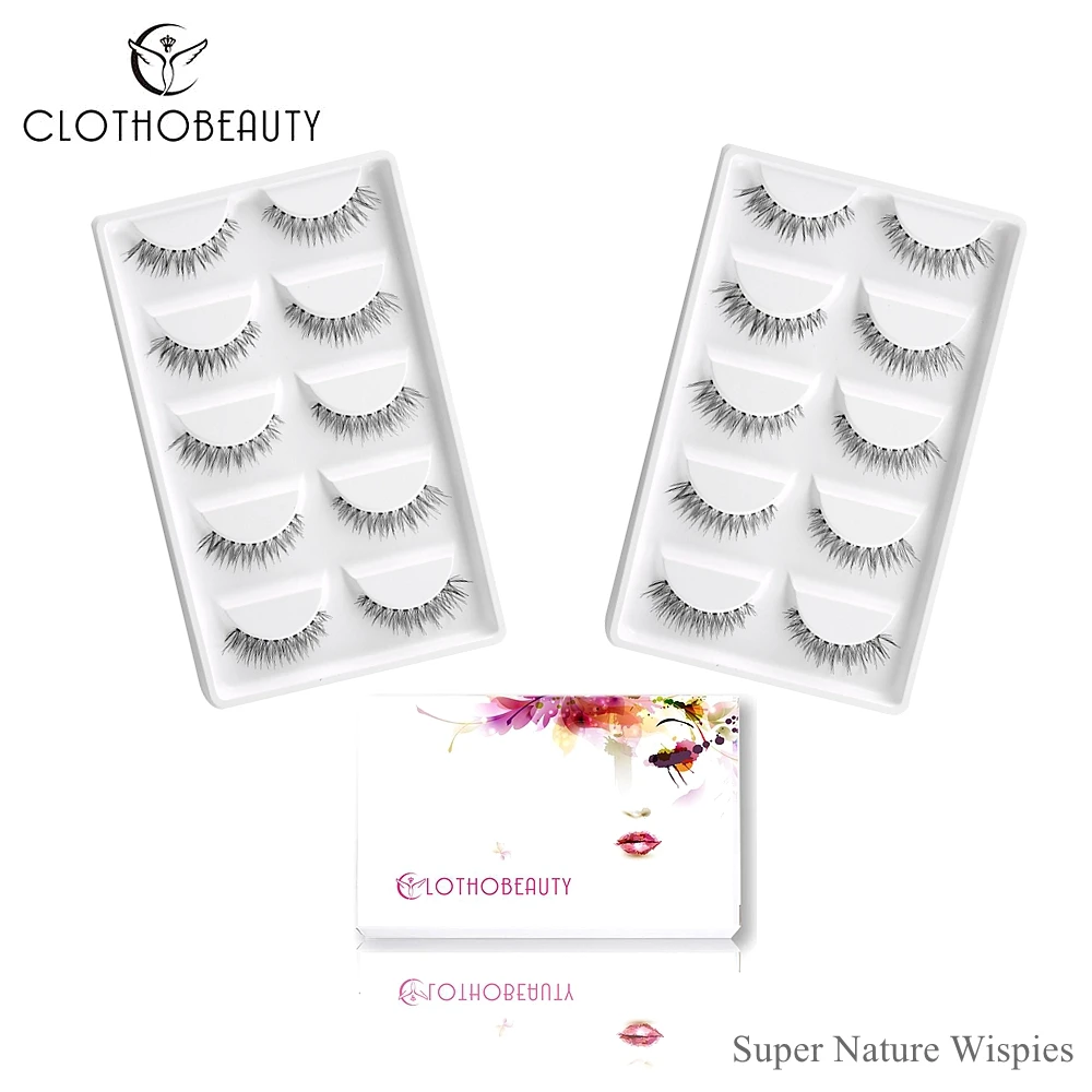 Clotobeauty 10 пар Супер натуральные накладные ресницы мягкая невидимая лента